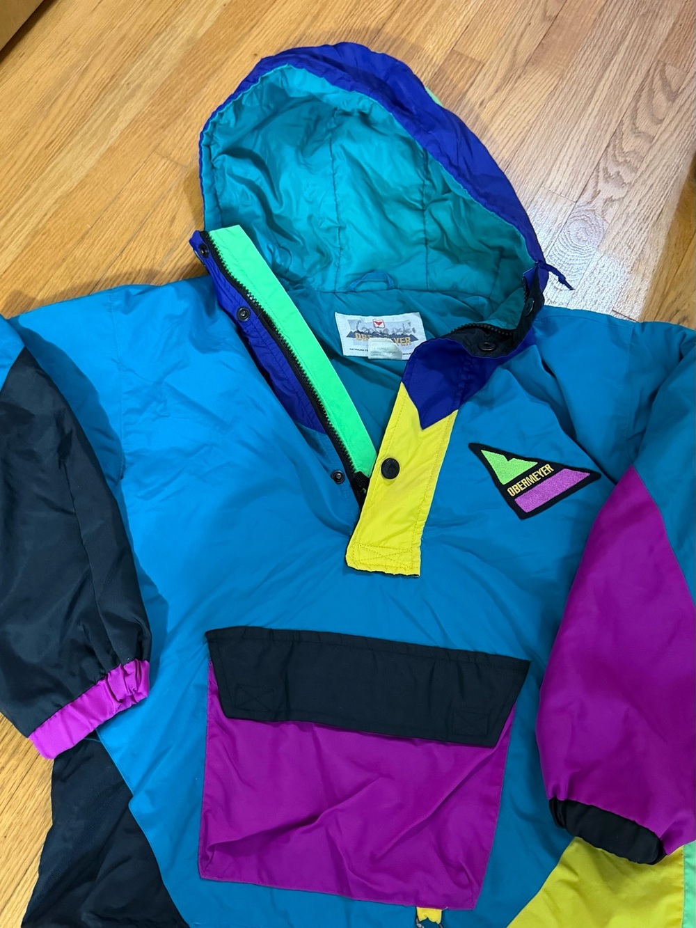 Obermeyer Youth Teal and Purple Colorblock Pullover Jacket